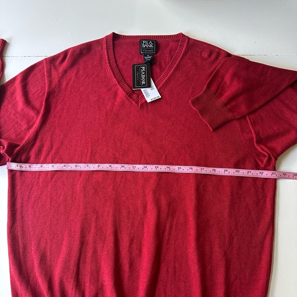 NWT.Jos. A. Bank Signature Red V-Neck Sweater XXL - Picture 7 of 11